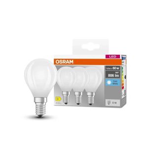 OSRAM 4058075592612 3 ks matná mini LED žárovka E14 5,5 W CLASSIC P, studená bílá
