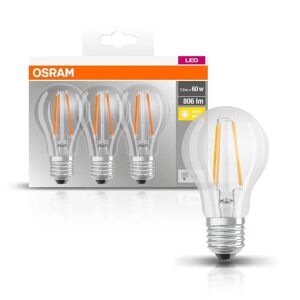 OSRAM 4058075819290 3 ks průhledná LED žárovka E27 4W BASE teplá bílá