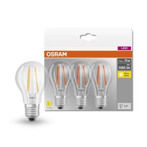 OSRAM 4058075592414 3 ks průhledná LED žárovka E27 7,5 W CLASSIC A, teplá bílá
