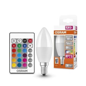 OSRAM 4058075430853 Svíčková LED žárovka s dálkovým ovládáním RGBW E14 4,9 W STAR