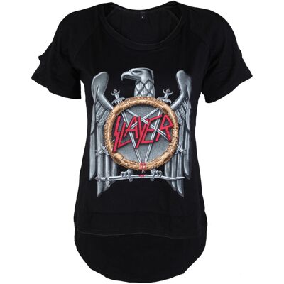 Tričko metal dámské Slayer - Silver Eagle Cut Out Tee - ROCK OFF - SLAYCOT01LB L - Černá - female Tričko metal dámské Slayer - Silver Eagle Cut Out Tee - ROCK OFF - SLAYCOT01LB L - Černá - female