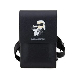 Karl Lagerfeld Univerzální pouzdro / taška s kapsou na mobil - Karl Lagerfeld, Metal Logo NFT Wallet Black KLWBSAKCPMK
