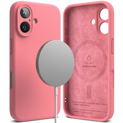 Růžové silikonové magnetické pouzdro Ringke na iPhone 16 - Typ telefonu Růžové silikonové magnetické pouzdro Ringke na iPhone 16 - Typ telefonu