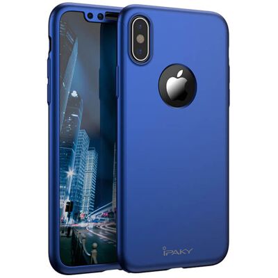 IPAKY 360° Obal + 9H tvrzené sklo Apple iPhone XS Max modrý IPAKY 360° Obal + 9H tvrzené sklo Apple iPhone XS Max modrý