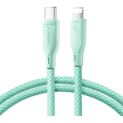 JOYROOM SA34-CL3 30W Kabel USB Typ-C / Lightning 1 metr zelený JOYROOM SA34-CL3 30W Kabel USB Typ-C / Lightning 1 metr zelený
