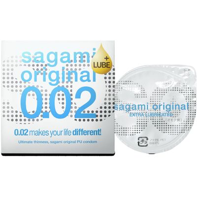 Sagami Original 0,02 - extra lubrikovaný kondom - 55mm - 1 ks Sagami Original 0,02 - extra lubrikovaný kondom - 55mm - 1 ks
