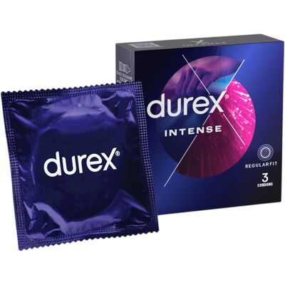 Durex Intense - vroubkovaný a tečkovaný kondom (3 ks) Durex Intense - vroubkovaný a tečkovaný kondom (3 ks)