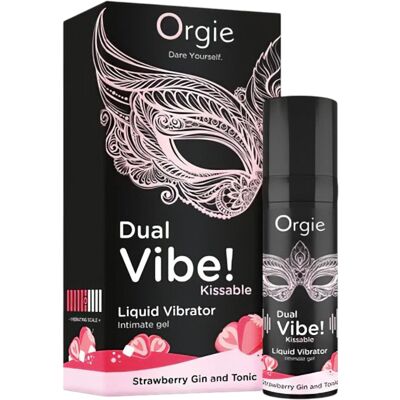 Orgie Dual Vibe - unisex tekutý vibrátor - Jahoda - Gin Tonic (15 ml) Orgie Dual Vibe - unisex tekutý vibrátor - Jahoda - Gin Tonic (15 ml)