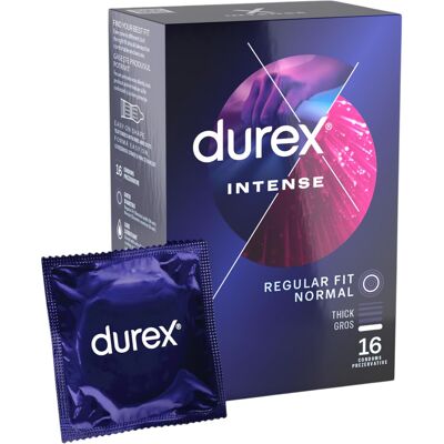 Durex Intense - kondomy - vroubkované a s tečkami - 16 ks Durex Intense - kondomy - vroubkované a s tečkami - 16 ks