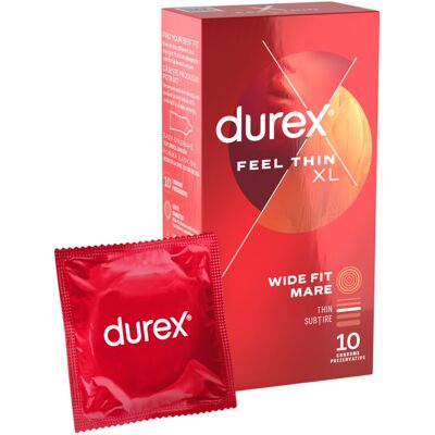 Durex Feel Thin XL - extra tenké kondomy - realistický pocit - 10 ks Durex Feel Thin XL - extra tenké kondomy - realistický pocit - 10 ks