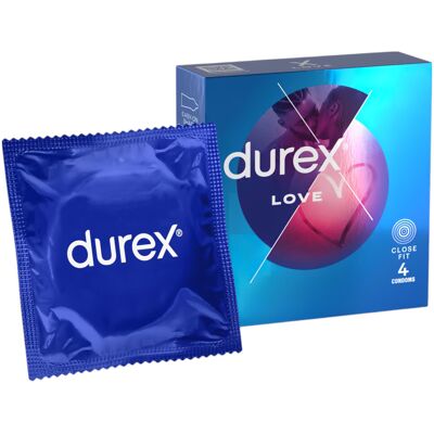 Durex Love - kondomy Close Fit - těsný střih - 4 ks Durex Love - kondomy Close Fit - těsný střih - 4 ks