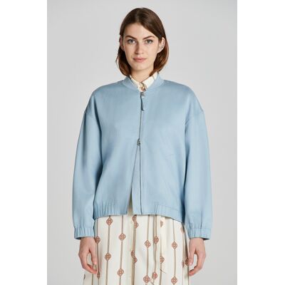 BUNDA GANT LINEN BLEND BOMBER JACKET DOVE BLUE XL female BUNDA GANT LINEN BLEND BOMBER JACKET DOVE BLUE XL female