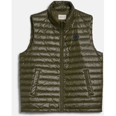 VESTA GANT SHINY LIGHT PADDED DOWN VEST JUNIPER GREEN 176 unisex VESTA GANT SHINY LIGHT PADDED DOWN VEST JUNIPER GREEN 176 unisex