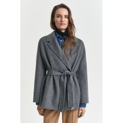 KABÁT GANT HANDSTITCHED BELTED JACKET CHARCOAL MELANGE L female KABÁT GANT HANDSTITCHED BELTED JACKET CHARCOAL MELANGE L female