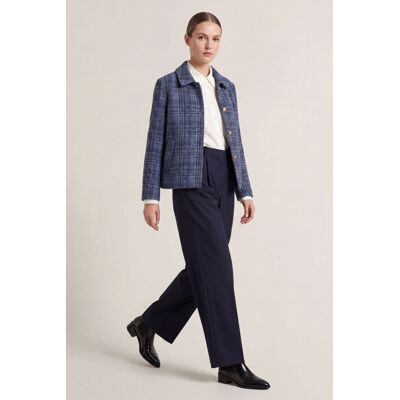 BUNDA GANT CHECKED BOUCLE WOOL BLEND JACKET BLUE HORIZON XS female BUNDA GANT CHECKED BOUCLE WOOL BLEND JACKET BLUE HORIZON XS female