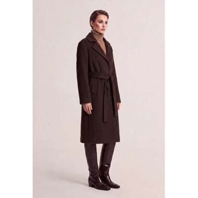 KABÁT GANT BELTED WOOL BLEND COAT DEEP BROWN S female KABÁT GANT BELTED WOOL BLEND COAT DEEP BROWN S female