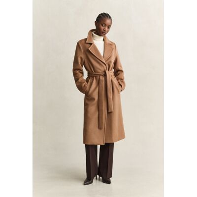 KABÁT GANT BELTED WOOL BLEND COAT ROASTED WALNUT S female KABÁT GANT BELTED WOOL BLEND COAT ROASTED WALNUT S female