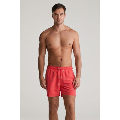 PLAVKY GANT BOAT EMBROIDERY SWIM SHORTS WATERMELON RED S male PLAVKY GANT BOAT EMBROIDERY SWIM SHORTS WATERMELON RED S male