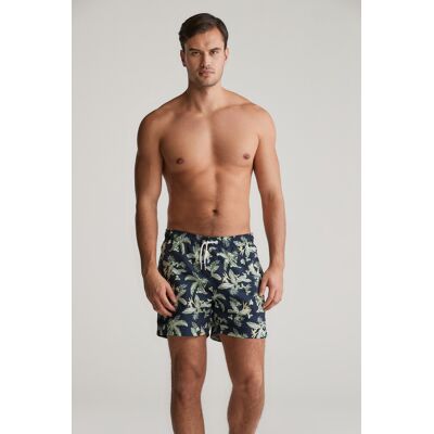 PLAVKY GANT TROPICAL LEAVES PRINT SWIM SHORTS EVENING BLUE XL male PLAVKY GANT TROPICAL LEAVES PRINT SWIM SHORTS EVENING BLUE XL male