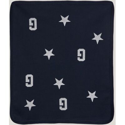 DEKA GANT KNITTED BLANKET 68 x 78 cm EVENING BLUE unisex DEKA GANT KNITTED BLANKET 68 x 78 cm EVENING BLUE unisex