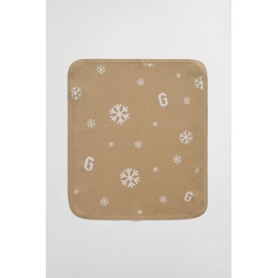 DEKA GANT SNOWFLAKE AND G PRINT KNIT BLANKET 68 x 78 cm DARK KHAKI unisex DEKA GANT SNOWFLAKE AND G PRINT KNIT BLANKET 68 x 78 cm DARK KHAKI unisex
