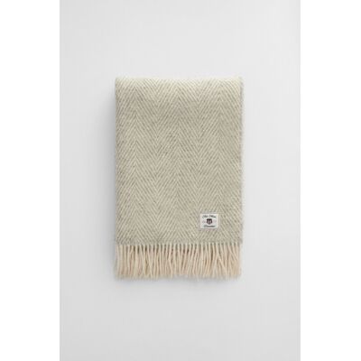 DEKA GANT HERRINGBONE WOOL THROW 130x200 LIGHT GREY 130x200 unisex DEKA GANT HERRINGBONE WOOL THROW 130x200 LIGHT GREY 130x200 unisex