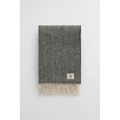 DEKA GANT HERRINGBONE WOOL THROW 130x200 BLACK 130x200 unisex DEKA GANT HERRINGBONE WOOL THROW 130x200 BLACK 130x200 unisex
