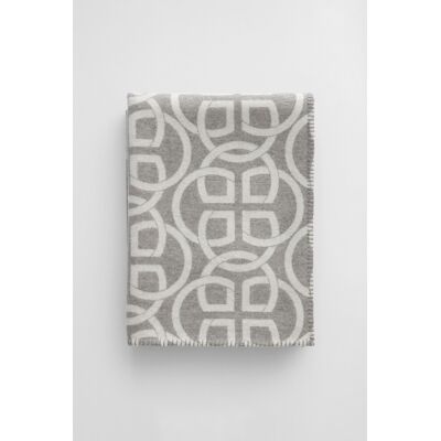 DEKA GANT MONOGRAM WOOL THROW 130x180 LIGHT GREY 130x180 unisex DEKA GANT MONOGRAM WOOL THROW 130x180 LIGHT GREY 130x180 unisex