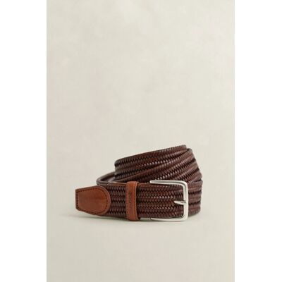 OPASEK GANT LEATHER ELASTIC BRAIDED BELT WEATHERED BROWN 105 male OPASEK GANT LEATHER ELASTIC BRAIDED BELT WEATHERED BROWN 105 male