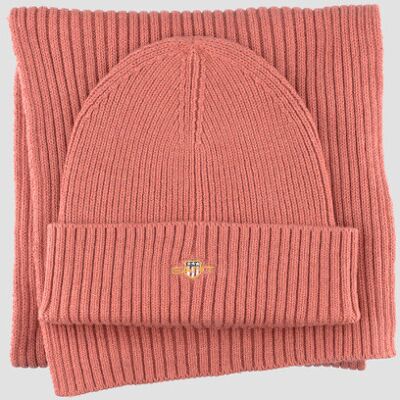 SET ČEPICE A ŠÁLA GANT SHIELD BEANIE AND SCARF GIFT SET FADED BRICK female SET ČEPICE A ŠÁLA GANT SHIELD BEANIE AND SCARF GIFT SET FADED BRICK female