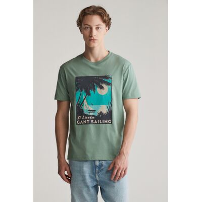 TRIČKO GANT PLACED GRAPHIC TSHIRT KALAMATA GREEN M male TRIČKO GANT PLACED GRAPHIC TSHIRT KALAMATA GREEN M male