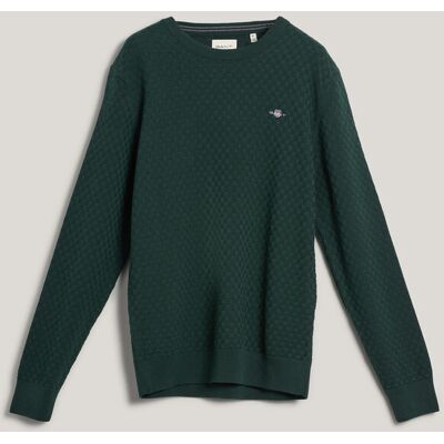 SVETR GANT MICRO TEXTURE C-NECK TARTAN GREEN 4XL male SVETR GANT MICRO TEXTURE C-NECK TARTAN GREEN 4XL male