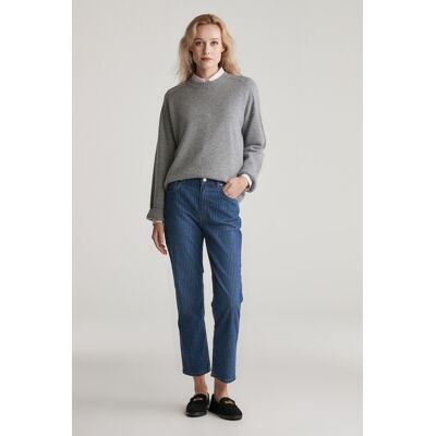 DŽÍNY GANT STRAIGHT CROPPED STRIPED JEANS MID BLUE 29 female DŽÍNY GANT STRAIGHT CROPPED STRIPED JEANS MID BLUE 29 female