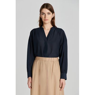 HALENKA GANT REL COT SILK BLOUSE EVENING BLUE 42 female HALENKA GANT REL COT SILK BLOUSE EVENING BLUE 42 female