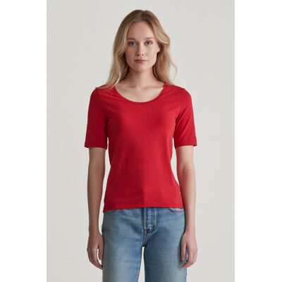 TRIČKO GANT SLIM COT/ELA SS SCOOP NECK TOP RUBY RED XS female TRIČKO GANT SLIM COT/ELA SS SCOOP NECK TOP RUBY RED XS female
