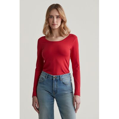 TRIČKO GANT SLIM COT/ELA LS SCOOP NECK TOP RUBY RED XXL female TRIČKO GANT SLIM COT/ELA LS SCOOP NECK TOP RUBY RED XXL female