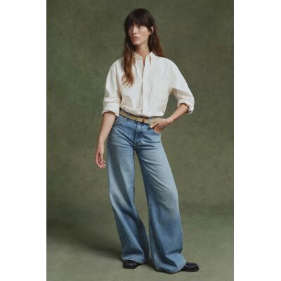 DŽÍNY GANT WIDE LEG JEANS MID BLUE VINTAGE 29 female DŽÍNY GANT WIDE LEG JEANS MID BLUE VINTAGE 29 female