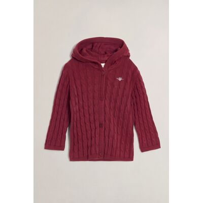 KARDIGÁN GANT COTTON CABLE CARDIGAN PLUMPED RED 68 unisex KARDIGÁN GANT COTTON CABLE CARDIGAN PLUMPED RED 68 unisex