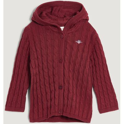 KARDIGÁN GANT COTTON CABLE CARDIGAN PLUMPED RED 86 unisex KARDIGÁN GANT COTTON CABLE CARDIGAN PLUMPED RED 86 unisex