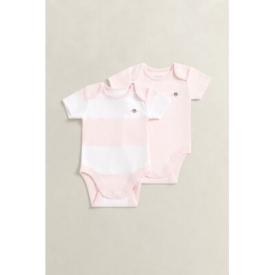 DĚTSKÝ SET GANT 2 PACK SS STRIPED ROMPER LIGHT PINK B036 male DĚTSKÝ SET GANT 2 PACK SS STRIPED ROMPER LIGHT PINK B036 male
