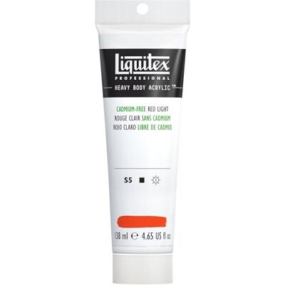 Liquitex 4417893 Professional Heavy Body akrylová barva v umělecké kvalitě s vynikající stálostí na světle v máslové konzistenci, 138 ml tuba – bez kadmia, červená, světlá Liquitex 4417893 Professional Heavy Body akrylová barva v umělecké kvalitě s vynikající stálostí na světle v máslové konzistenci, 138 ml tuba – bez kadmia, červená, světlá