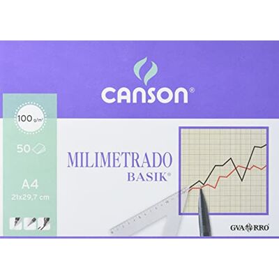 Canson GUARRO 200402861 Zeichenblock 50 Blätter millimetriert A4 90G Canson GUARRO 200402861 Zeichenblock 50 Blätter millimetriert A4 90G