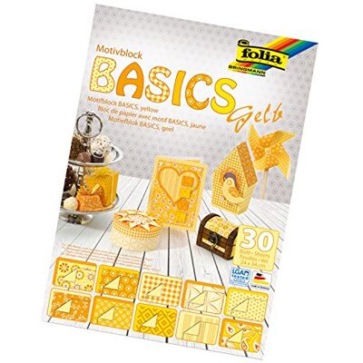 Folia 46149 Blok motivů Basics, tříděný žlutě, 24 x 34 cm, 30 listů, 10 x karton s motivem, 10 x papír s motivy, 10 x barevný papír, pro rozmanité kutilské práce Folia 46149 Blok motivů Basics, tříděný žlutě, 24 x 34 cm, 30 listů, 10 x karton s motivem, 10 x papír s motivy, 10 x barevný papír, pro rozmanité kutilské práce