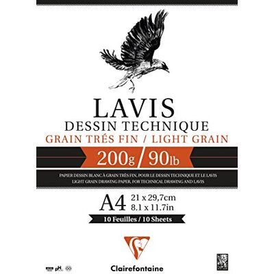 Clairefontaine 96339C Zeichenblock Lavis (10 Blatt, 250 g, 50 x 65 cm, ideal für Nasstechnik und Lavierung, geleimt) weiß Clairefontaine 96339C Zeichenblock Lavis (10 Blatt, 250 g, 50 x 65 cm, ideal für Nasstechnik und Lavierung, geleimt) weiß