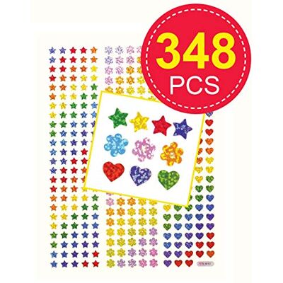 Baker Ross Malé holografické nálepky (348 kusů) Zářivé a nádherné holografické nálepky ve tvaru hvězdy, srdce a květiny, tříděné Baker Ross Malé holografické nálepky (348 kusů) Zářivé a nádherné holografické nálepky ve tvaru hvězdy, srdce a květiny, tříděné
