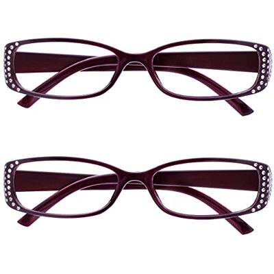 Opulize Čtecí brýle černé a fialové s diamanty - Reading Glasses Opulize Čtecí brýle černé a fialové s diamanty - Reading Glasses