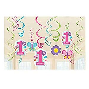 Amscan 670367 Dekorační spirála Sweet Birthday Girl, 12 kusů, papír, 1. narozeniny, závěsná dekorace Amscan 670367 Dekorační spirála Sweet Birthday Girl, 12 kusů, papír, 1. narozeniny, závěsná dekorace