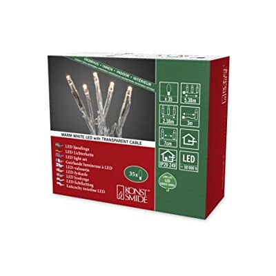 Konstsmide Micro LED světelný řetěz, 35 teple bílých diod, vnitřní 24 V, transparentní kabel 6352-123 Konstsmide Micro LED světelný řetěz, 35 teple bílých diod, vnitřní 24 V, transparentní kabel 6352-123