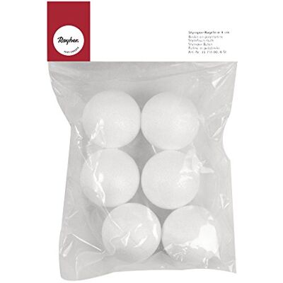 Rayher - 3371100 - 4 cm - 6 ks - Polystyrenové koule Rayher - 3371100 - 4 cm - 6 ks - Polystyrenové koule