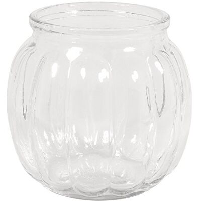 Rayher 46043000 skleněná váza, baňatá s drážkami, 12 x 12 x 11 cm, 700 ml, otevřená Rayher 46043000 skleněná váza, baňatá s drážkami, 12 x 12 x 11 cm, 700 ml, otevřená